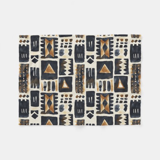 Abstract modderlakenpatroon fleece deken (Voorkant (Horizontaal))