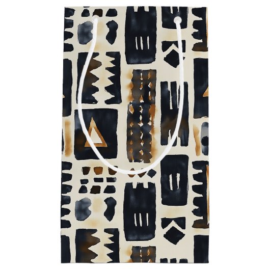 Abstract modderlakenpatroon klein cadeauzakje (Voorkant)