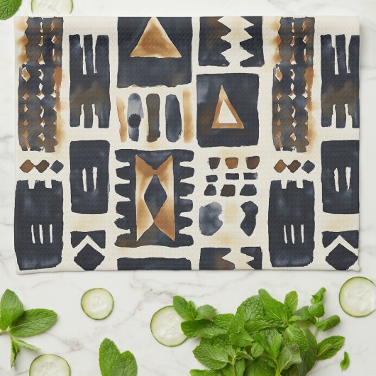 Abstract modderlakenpatroon theedoek (Gevouwen)