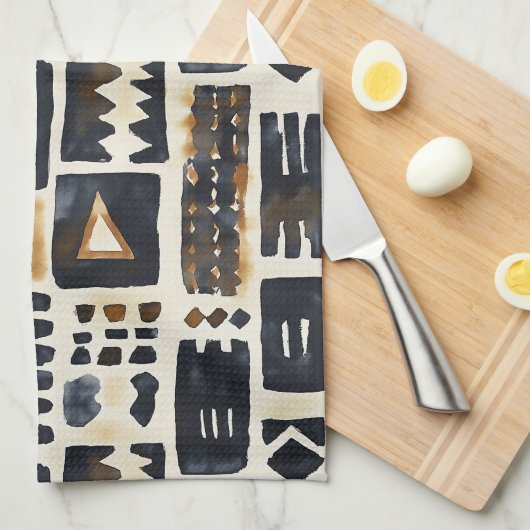 Abstract modderlakenpatroon theedoek (Quarter Fold)