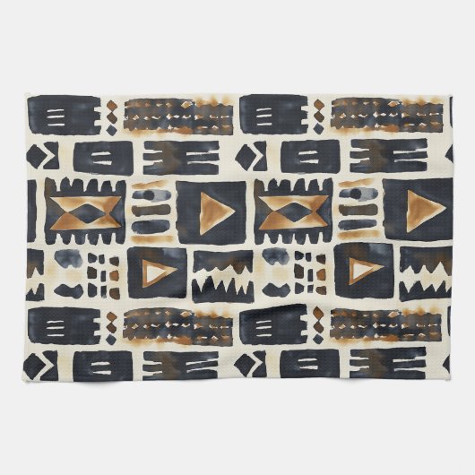 Abstract modderlakenpatroon theedoek (Horizontaal)