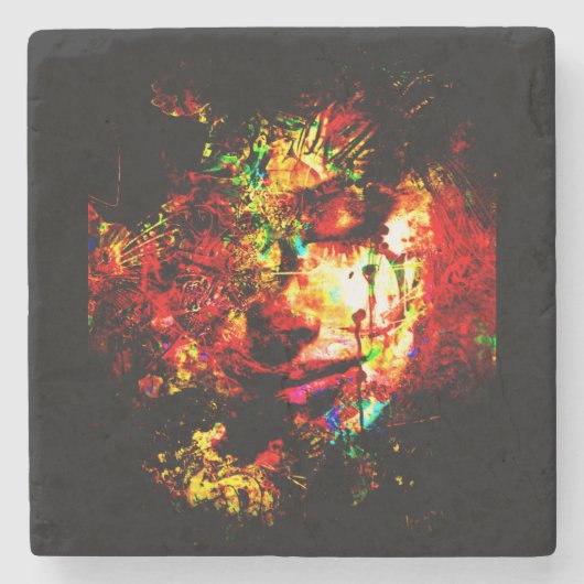 abstract mode kleurrijk onderzetter van steenmarme (Voorkant)