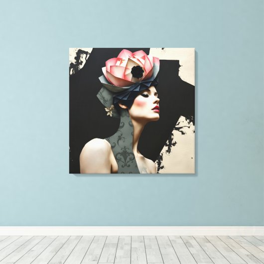 Abstract Mode portret Canvas Afdruk (Insitu (Houten vloer))