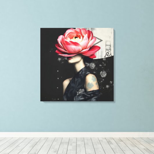 Abstract Mode portret Canvas Afdruk (Insitu (Houten vloer))