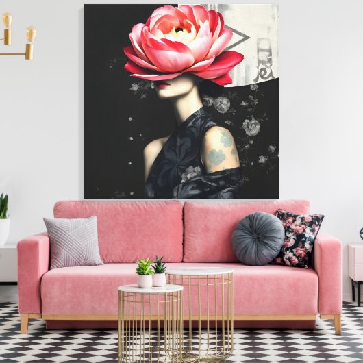 Abstract Mode portret Canvas Afdruk (Insitu (Woonkamer))