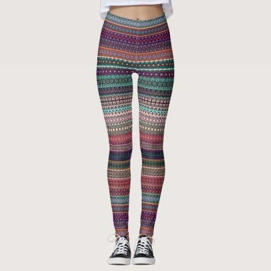 Abstract modelontwerp met tribale strips leggings (Voorkant)