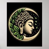 Abstract Modern Art | Calm Buddha Profile Portrait Poster (Voorkant)