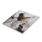 Abstract Modern Art Grijs, Wit, Zwart en Goud Tegeltje (Zijkant)