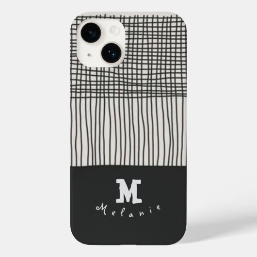 Abstract modern art minimal Monogram retro Case-Mate iPhone Case (Achterkant)