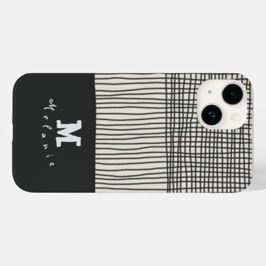 Abstract modern art minimal Monogram retro Case-Mate iPhone Case (Achterkant (horizontaal))
