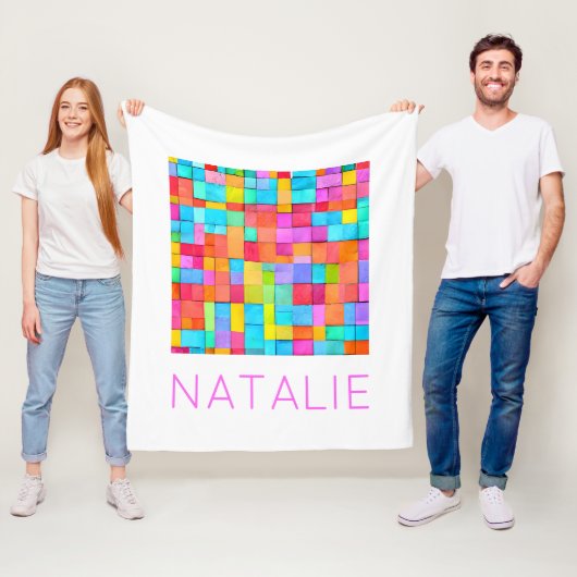 Abstract Modern Art NAME Colorful Fun Fleece Deken (In situ)