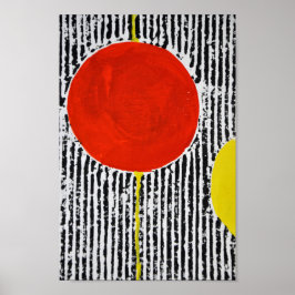 Abstract Modern Art Poster met een grote rode vlek