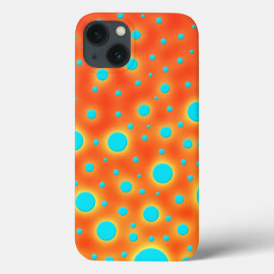 Abstract modern Art Turquoise Oranje iPhone 13 Hoesje