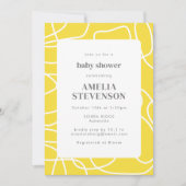 Abstract modern Art Yellow Custom Baby shower Kaart (Voorkant)