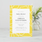 Abstract modern Art Yellow Custom Baby shower Kaart (Staand voorkant)