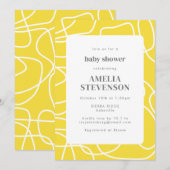 Abstract modern Art Yellow Custom Baby shower Kaart (Voorkant / Achterkant)
