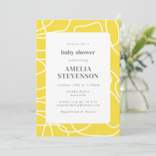 Abstract modern Art Yellow Custom Baby shower Kaart