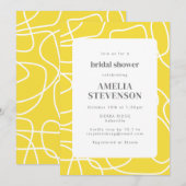 Abstract modern Art Yellow Custom Vrijgezellenfees Kaart (Voorkant / Achterkant)