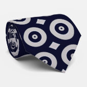 Abstract modern blauw-wit fractal kunstpatroon stropdas (Opgerold)