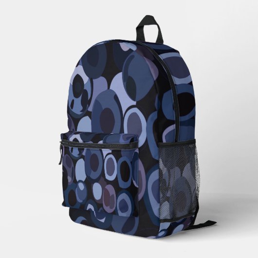 Abstract Modern Blueberry Bedrukte Rugzak (Achterkant Hoek Rechts)