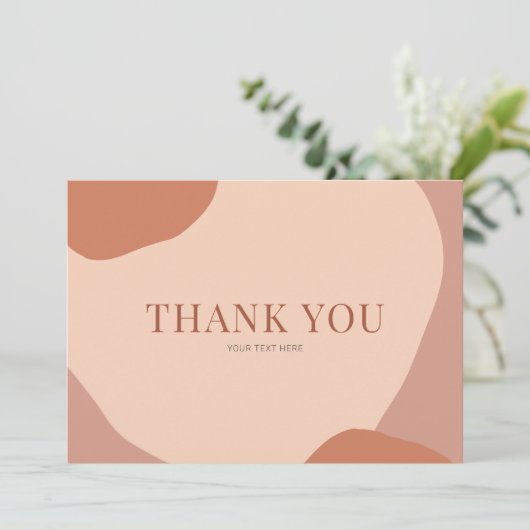 Abstract Modern Brown Blush Bedankkaart (Staand voorkant)