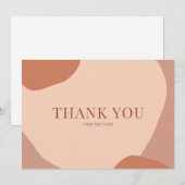 Abstract Modern Brown Blush Bedankkaart (Voorkant / Achterkant)