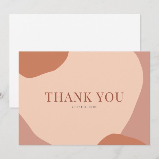 Abstract Modern Brown Blush Bedankkaart (Voorkant / Achterkant)