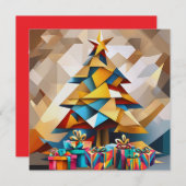 Abstract Modern Christmas Tree Flat Card (Voorkant / Achterkant)