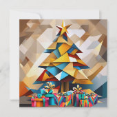 Abstract Modern Christmas Tree Flat Card (Voorkant)