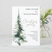 Abstract Modern Christmas Tree Party Invitation Feestdagenkaart (Staand voorkant)