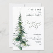 Abstract Modern Christmas Tree Party Invitation Feestdagenkaart (Voorkant)