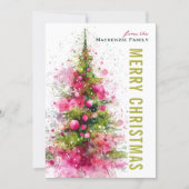 Abstract Modern Christmas Tree Photo Personalized Feestdagenkaart (Voorkant)