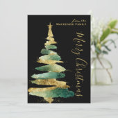 Abstract Modern Christmas Tree Photo Personalized Feestdagenkaart (Staand voorkant)