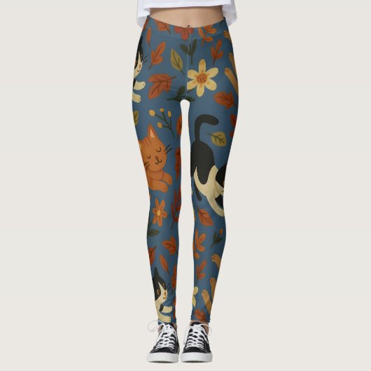 Abstract Modern Collage Artistic Pattern Leggings (Voorkant)