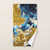 Abstract, modern, collage, goud, blauw van de mari bad handdoek (Handdoek)