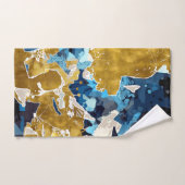Abstract, modern, collage, goud, blauw van de mari bad handdoek (Handdoek)
