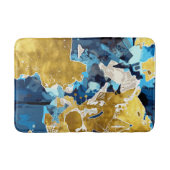 Abstract, modern, collage, goud, blauw van de mari badmat (Voorkant)