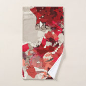 Abstract, modern, collage, rood, beige, Bourgogne Bad Handdoek (Handdoek)