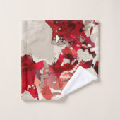 Abstract, modern, collage, rood, beige, Bourgogne Bad Handdoek (Wasdoekje)