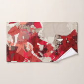 Abstract, modern, collage, rood, beige, Bourgogne Bad Handdoek (Handdoek)