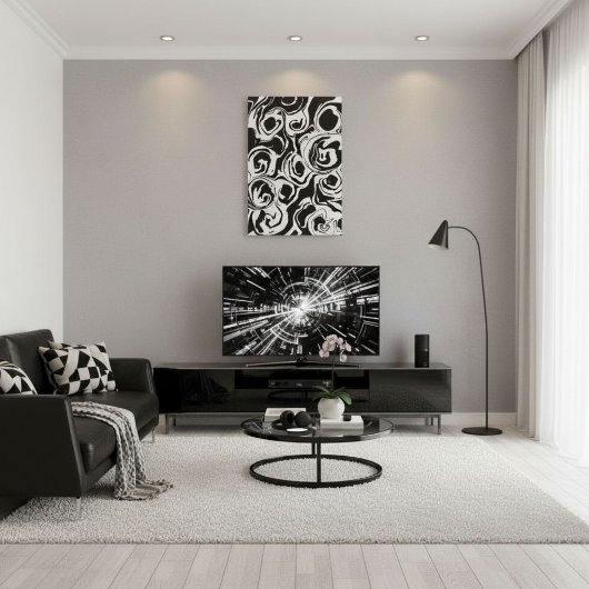 Abstract modern contemporary circle shapes Canvas Afdruk