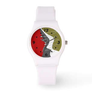 Abstract, modern, creatief, toegepast Sierkussen Horloge