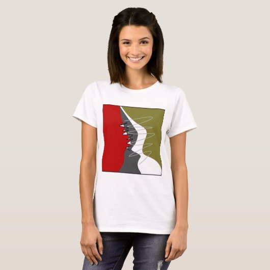 Abstract, modern, creatief, toegepast Sierkussen T-shirt (Voorkant volledig)