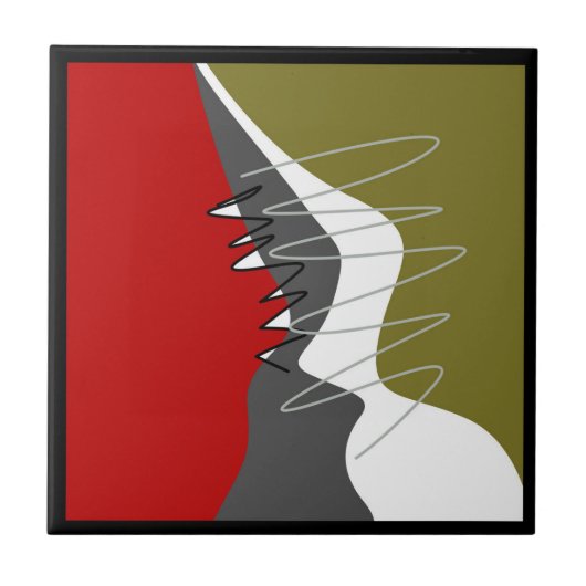 Abstract, modern, creatief, toegepast Sierkussen Tegeltje (Voorkant)