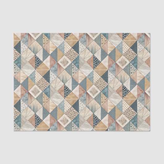 Abstract modern cubistisch geometrisch driehoekpat tissuepapier (Voorkant)