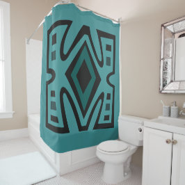 Abstract modern deco Afrikaanse boho-patroon Douchegordijn