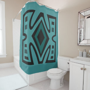 Abstract modern deco Afrikaanse boho-patroon Douchegordijn