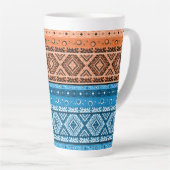 Abstract modern decor ornamentaal geometrisch patc latte mok (Rechterhoek)