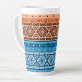 Abstract modern decor ornamentaal geometrisch patc latte mok (Linkerhoek)