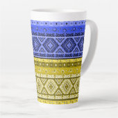 Abstract modern decor ornamentaal geometrisch patc latte mok (Rechterhoek)